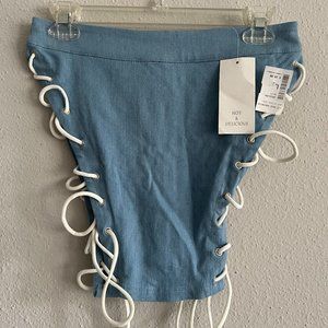 Denim and White Mini Skirt